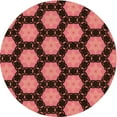thumbnail image 1 of Ahgly Tapis Rond Lavable en Machine Intérieur Transitionnel Rouge, 4 Pieds Rond, 1 of 7