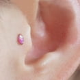 thumbnail image 6 of Tiny Marquise Pink Opal Push Pin Piercing Earring, 6 of 13