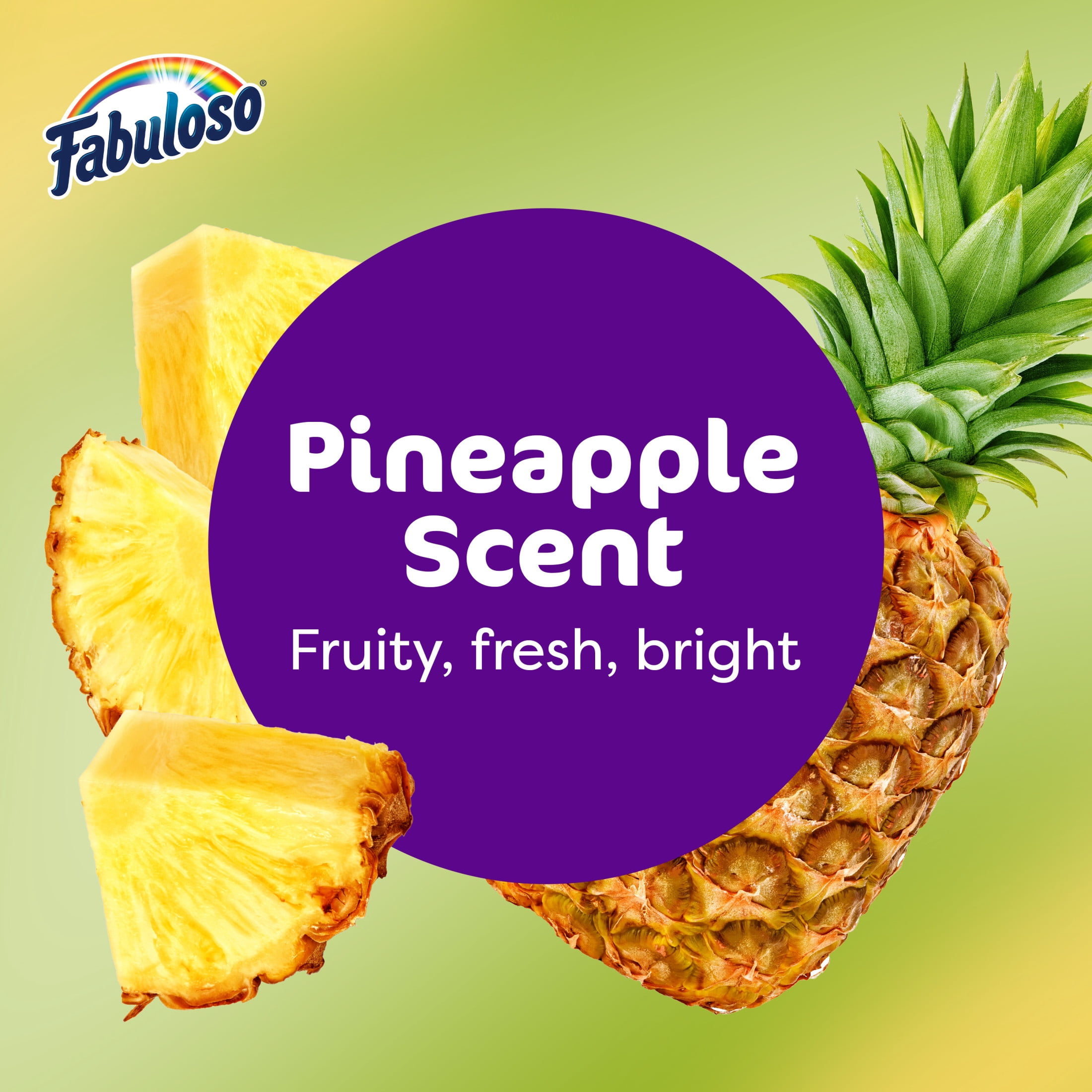 (6 pack) Fabuloso 2X Multi-Purpose Cleaner, No Rinse Floor Cleaner, Long-Lasting Freshness, Pineapple Scent, 56 fl oz