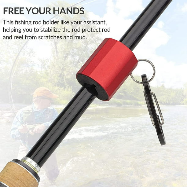 Ourlova Fishing Rod Holder Portable Fly Rod Fishing Pole Holder Clips  Multi-color Wading Staffs Tackle Accessories 