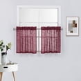 thumbnail image 5 of 2 Piece Linen Textured Window Treatment Tiers/Curtains panels Drapes Set, 5 of 9