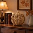 thumbnail image 5 of QLUEWX Hand-Woven Rattan Pumpkin Tabletop Ornament, Hollow Wicker Pumpkin Decor, Rustic Farmhouse Fall Thanksgiving Halloween Shelf Mantel Home Decoration, 5 of 5