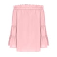 thumbnail image 4 of HongQid Womens Off The Shoulder Long Bell Sleeve Tops Flared Casual Loose Blouse, 4 of 6
