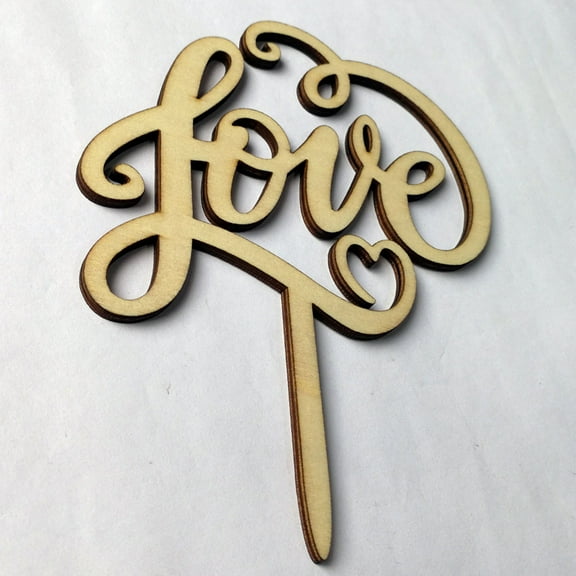 WHAMVOX Romantic Wedding Cake Decorations with Wood Toothpicks for Dessert Table Dress up Supplies Light