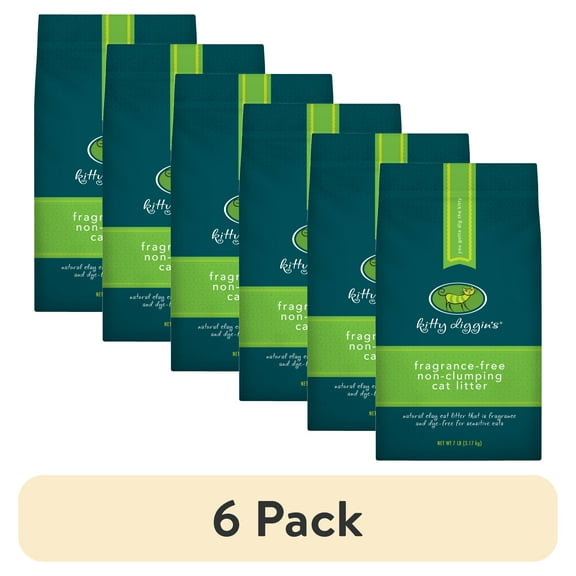 (6 pack) Kitty Diggin's Fragrance-Free Cat Litter, 7 lbs