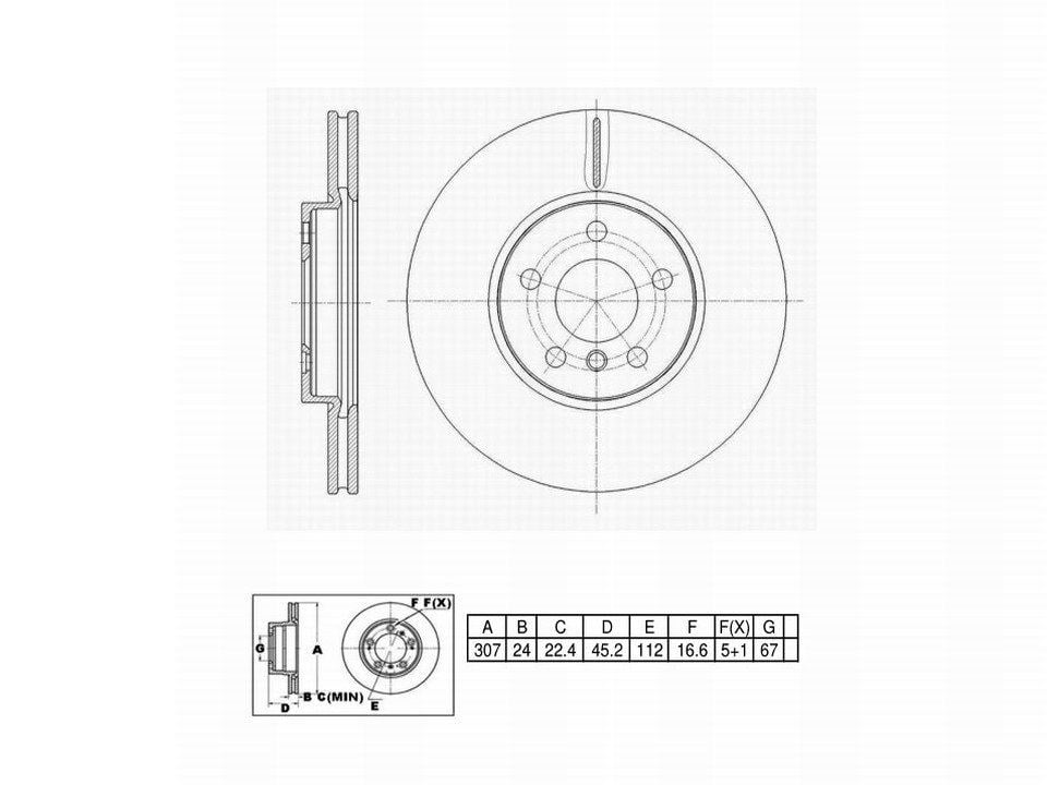 Winstop Brake Rotor, Front WS250159, Mini Cooper Countryman 2023-2017
