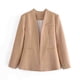 thumbnail image 2 of Blazer de mujer de moda casual de color sólido de manga larga Blazer de mujer abrigo, 2 of 3