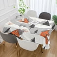 thumbnail image 2 of Yayeee Tablecloths 54" x 54" Rectangle Wrinkle Resistant Party Table Cover, Orange Cartoon Houses, 2 of 8