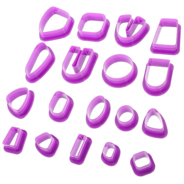 Earring Making Kits 18Set Polymer Clay Cutters Ideal For Artists And Hobbyists Purple Plastic Shape Cutting