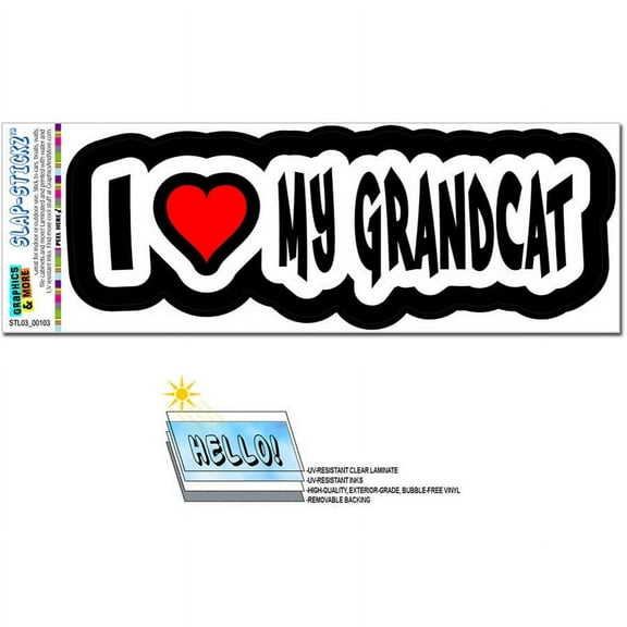 I Love Heart My Grandcat Automotive Car Window Locker Bumper Sticker