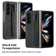 thumbnail image 3 of Nalacover for Samsung Galaxy Z Fold 5 Slim PU Leather Case with S Pen Holder Wristband Strap, Rugged Shockproof Anti-Scratches Protective Phone Cover for Samsung Galaxy Z Fold 5, Black, 3 of 10