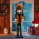 thumbnail image 4 of Figura de cascanueces, escultura de cascanueces de madera, manualidades, decoración navideña, estatua de cascanueces de Navidad, 4 of 9