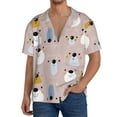 thumbnail image 3 of Xecao offers the Cute Hand Drawn Bear for Men's Casual Short-sleeved Shirt, a button-up collared shirt with a pocket, perfect for beach vacations and yacht travel in the X-Large size., 3 of 7