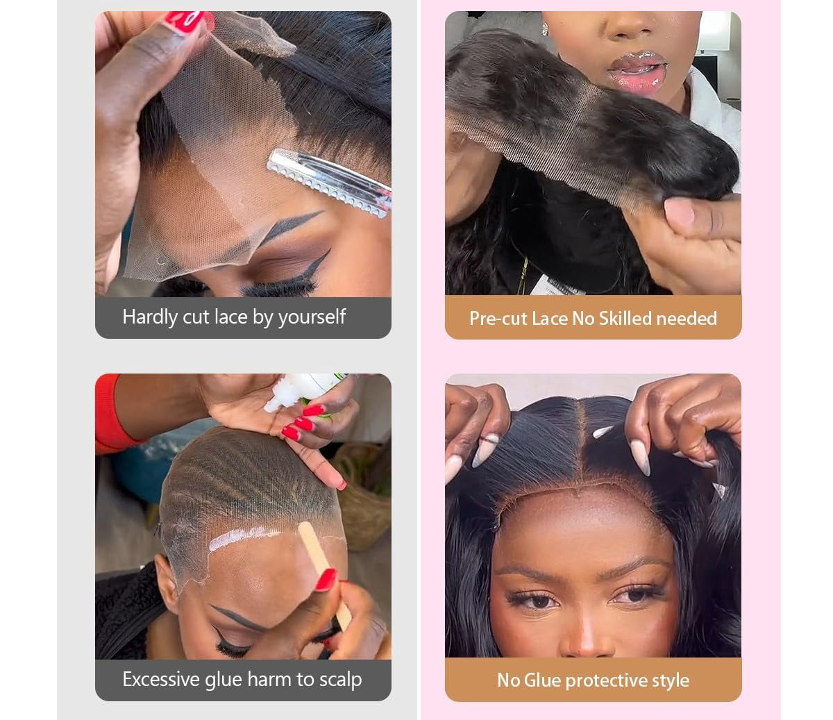 34 Inch Wear and Go Glueless Wigs Human Hair Pre Plucked Pre Cut 5x5 Straight Lace Front Wigs Human Hair Wigs Glue Hd Lace Front Closure Ready to Wear Wigs 200% Density Natural Black