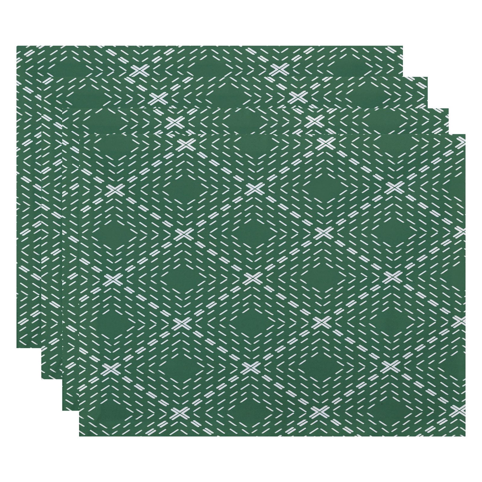 Simply Daisy 18" x 14-incg Dots and Dashes Geometric Print Placemat (Set of 4)