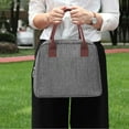 thumbnail image 4 of Gray Lunch Tote Bag Box for Men Women, Reusable Insulated Cooler Cute Unisex Lunch Tote Bag for Camping Picnic Office, 4 of 7