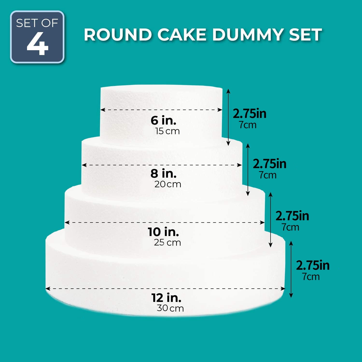 Custom Round Cake Dummy Set With 6 Hole - Etsy