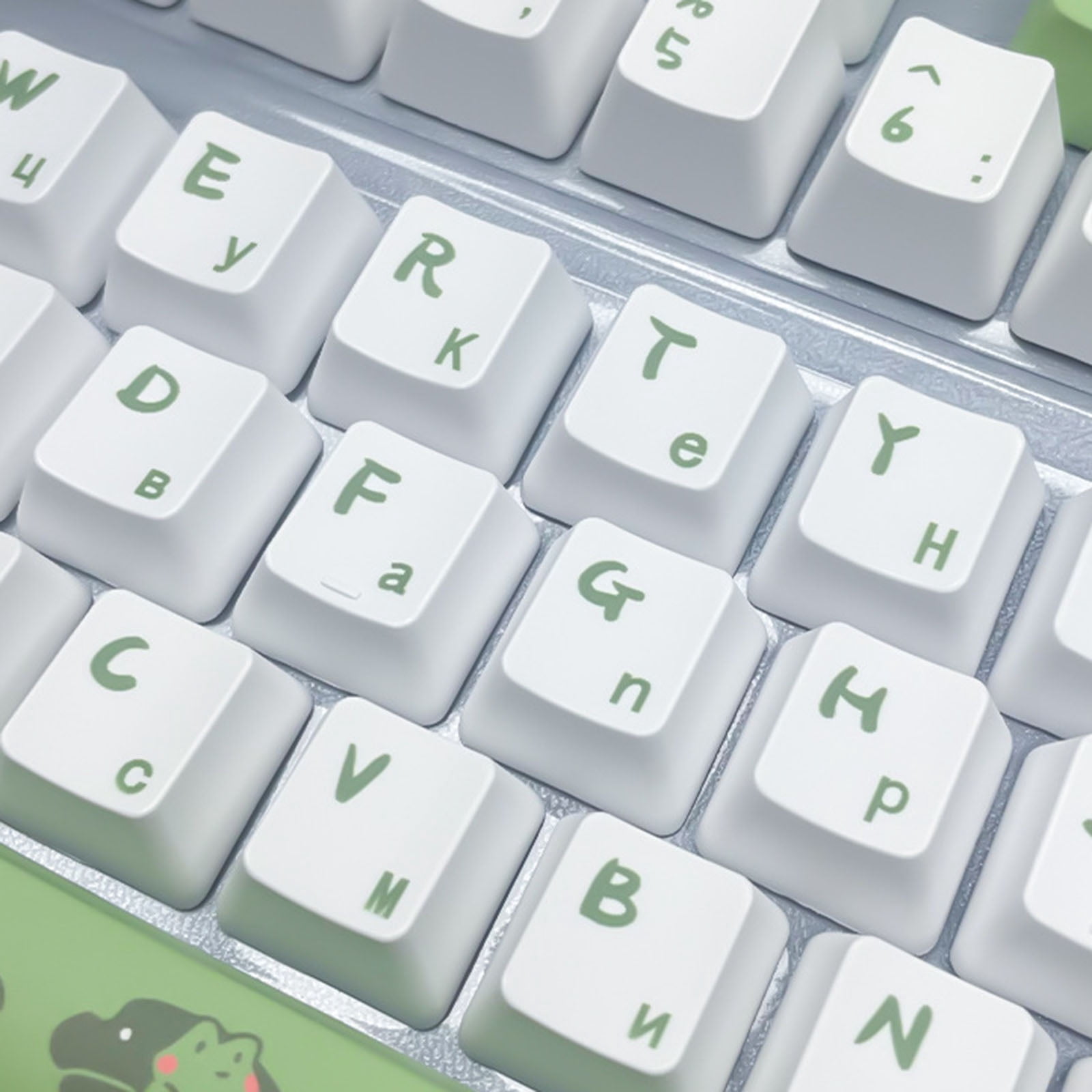 Frogs Pattern Russian Keycaps for Switches Mechanical Keyboard ,OEM Height for Typists and Gamers