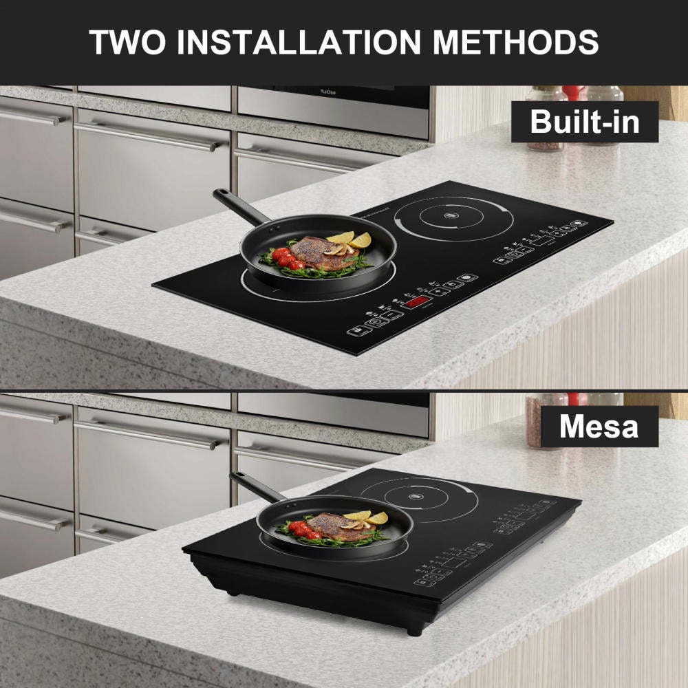 WZTO Electric Double Burner Touch Control 2000W2000W Kitchen Stove Portable Electric Hob 110V Electric Cooking Stove for Fry Simmer Steam sincere