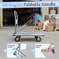 thumbnail image 6 of Lanzxjv Platform Truck, 36" x 24" Foldable Steel Hand Push Cart Dolly, 2000lbs Capacity Heavy Duty Moving Flatbed Cart with 6'' Swivel Wheels for Groceries, Garage, Warehouse, 6 of 7