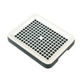 thumbnail image 2 of Bunblic Litter Box Litter Pan Anti Splashing Hollow Grid Design Pet Toilet Pee Pan Tray for Rats Small Animals Hamster Ferrets dark green, 2 of 8