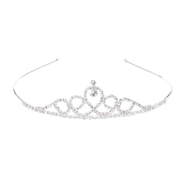 Tiara de cristal para novia / Horquillas para el cabello / Diadema / Lazo para el cabello (Plateado)