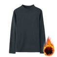 thumbnail image 2 of Men's Thermal Tops Soft Fleece Solid Color Mock Neck Knitted Base Sweater Long Sleeve Winter Casual Pullover (XL, Dark Gray), 2 of 6