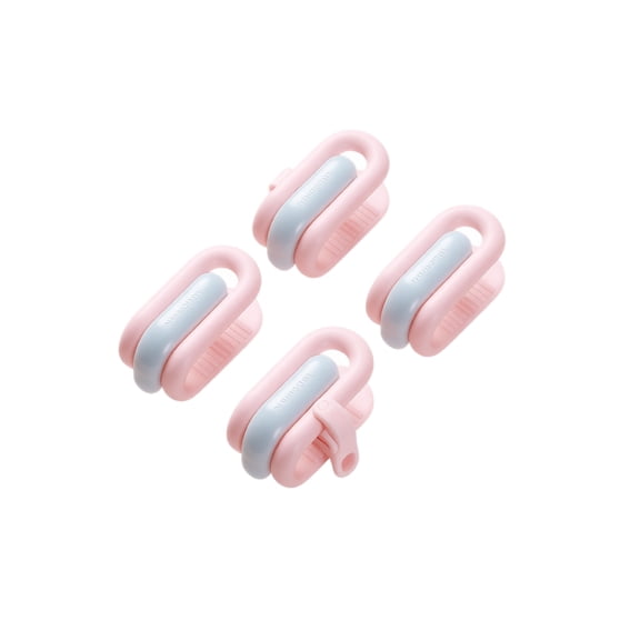 Pinless Comforter Clips, 4 Pack Bed Sheet Grippers No-Needle Design Duvet Cover Holder Fastener Fitted Sheet Clamp Bedroom Organization Bedding Accessory 4 Pcs Pink