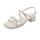 thumbnail image 1 of Women Bow Low Block Heeled Sandals Open Square Toe Shoes, 1 of 6