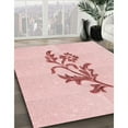 thumbnail image 3 of Ahgly Tapis d'Intérieur Lavable en Machine Carré Transitionnel Pastel Rouge Rose, 8 Pieds Carré, 3 of 7