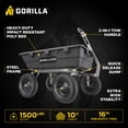 thumbnail image 2 of Gorilla Carts 10 Cu Ft Poly Yard Dump Cart with Quick-Release, 1500 lb Capacity, Black, 2 of 8