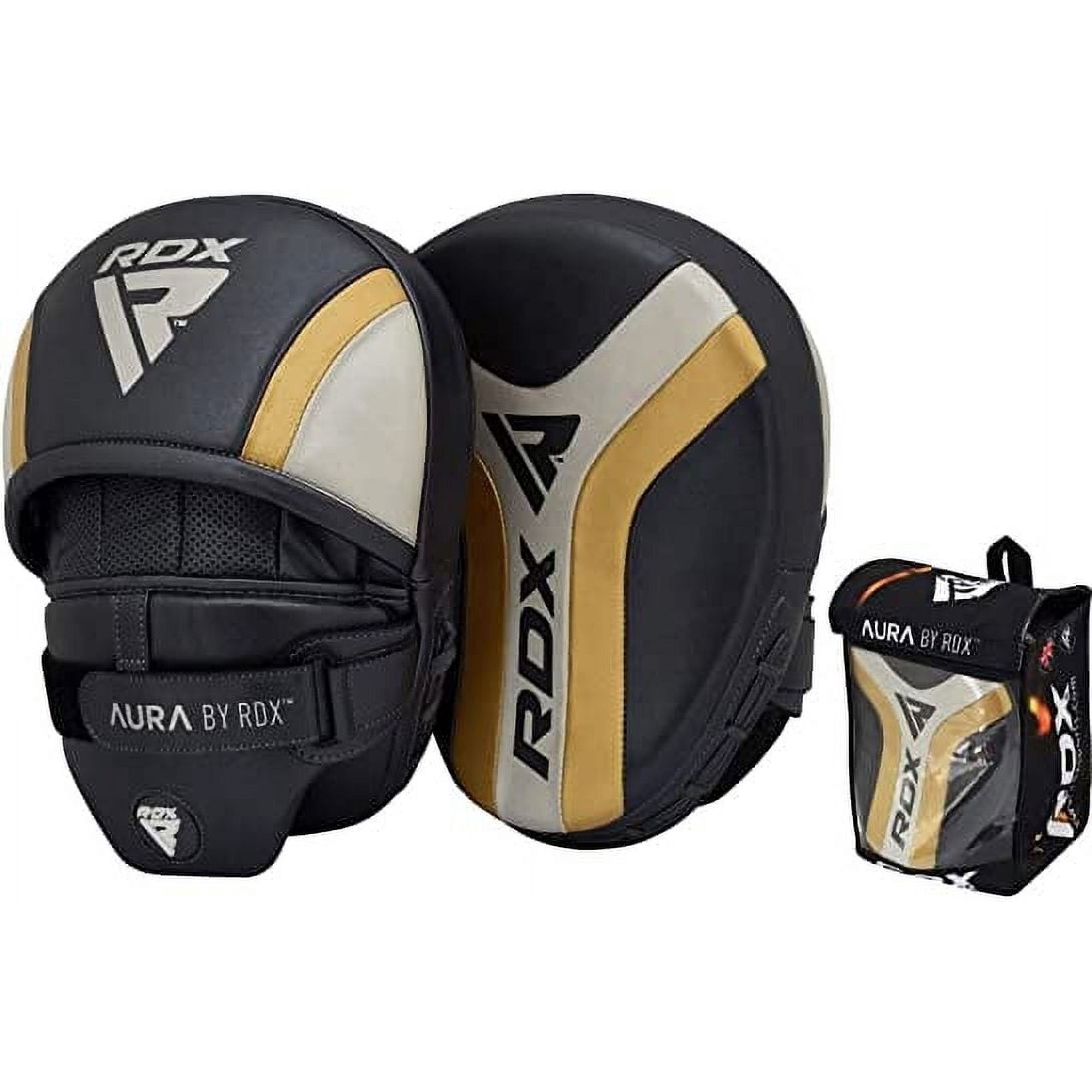 RDX Punch Mitts Aura Focus Pads | Great for Boxing,MMA,Kickboxing,Mixed Martial Arts,Muay Thai,Karate,Combat Sports,Training | Protective Coach Gear, Hand Targets Punching, Coaching Strike Shield