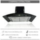 thumbnail image 2 of Campana extractora touch SUPRA para pared de acero inoxidable negro y cristal curvo Con control remoto, 2 of 6