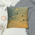 thumbnail image 2 of Nawypu  Flying Birds Decorative Throw Pillow Case, Silhouettes of Sandhill Cranes in Sunset Sky Nature Theme Photo, Couch Bedroom Living Room Cushion Cover,Orange Brown, 2 of 5