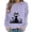 Purple Halloween Sweatshirts for Women Fall Tops, variant on LangJing Black Cat Halloween Sweatshirts for Women Oversized Long Sleeve Tunic Pullover Fall Tops Spooky Season Sweatshirt Purple,XXL