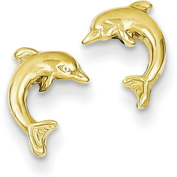 Primal Gold 14K Yellow Gold Dolphin Post Earrings