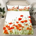 thumbnail image 2 of Groovy Flower Sheet Set Teens Adults,Watercolor Flower Bed Sheets Set King Size,Garden Floral Flat Fitted Sheet,Bohemia Wildlife Sheets with 2 Pillowcases Microfiber, 2 of 6