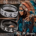 thumbnail image 2 of Tungsten Deer and Arrows Ring, 2 of 7