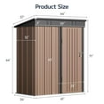 thumbnail image 6 of Asofer Metal Shed, Outdoor Storage Shed, Small House Outdoor Cabinets, All Weather Resistant Storage Cabinet, Brown, 6 of 11