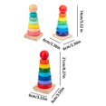 thumbnail image 3 of Hanno Wooden Tower Building Block Set, Eight Ring Rainbow Stackable Toy, Educational Learning Game for Kids, Multilayer Puzzle Gift, Eco-Friendly, 3 of 8