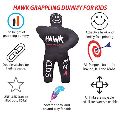 Hawk Sports Kids Grappling Dummy for Kids BJJ Wrestling Dummy Punching Bag MMA B