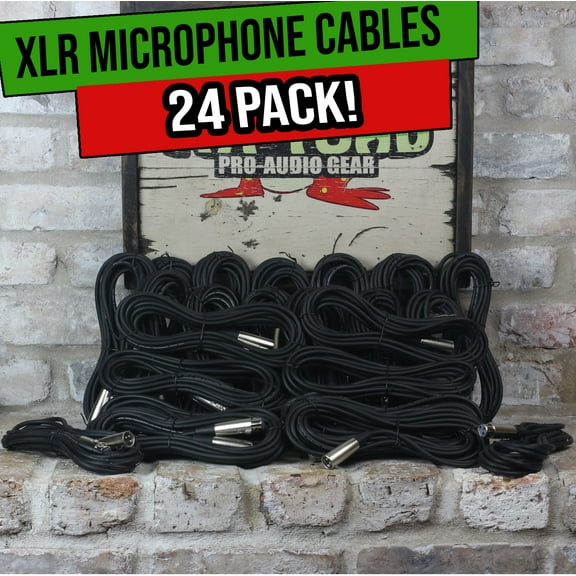 20FT XLR Microphone Cables (24 PACK) | Fat Toad Studio Music Recording Extension