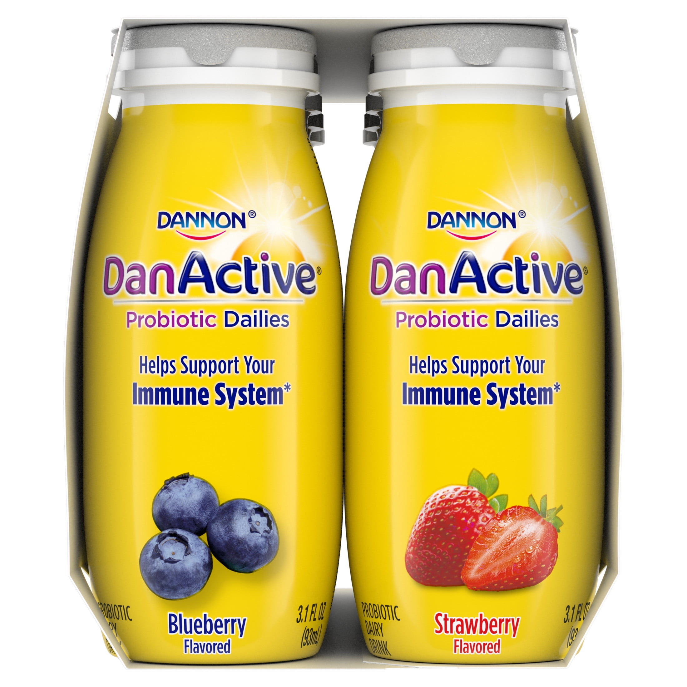 Danactive, Probiotic Dairy Drink, Strawberry, Blueberry