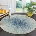 thumbnail image 1 of Safavieh Evoke Collection EVK228A Abstract Burst Non-Shedding Stain Resistant Living Room Bedroom Area Rug, 4' x 4' Round, Royal / Ivory, 1 of 4