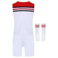 thumbnail image 2 of iiniim Kids Cheerleading Outfits Star Printed Tops with Shorts and Socks 3Pcs Cheer Leader Uniform Type A Red 160, 2 of 7