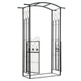 thumbnail image 1 of Outsunny 7' Metal Garden Arch w/ Gate, Decorative Arbor for Climbing Plant, 1 of 10