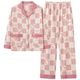 thumbnail image 2 of Traje de casa de algodón de manga larga de talla grande para mujer, de algodón, para primavera y otoño e invierno, 2 of 2