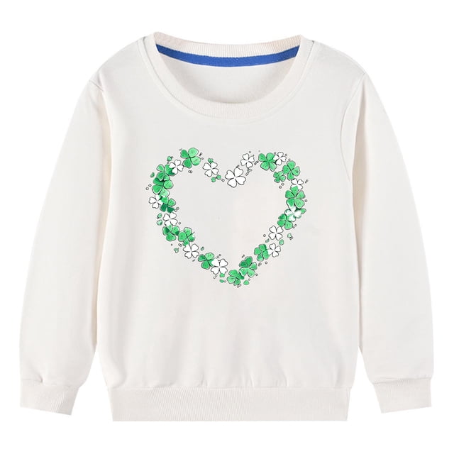 COM1950s Chandails en Molleton pour Filles, Chandail en Molleton Imprimé pour la Saint-Patrick à Manches Longues pour Garçons et Filles