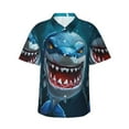 thumbnail image 1 of Balery Cartoon Cute Shark Camisas hawaianas de manga corta para hombre, camisas playeras de corte holgado, camisas de vacaciones con botones,X-Large, 1 of 7