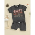 thumbnail image 4 of Musuos Toddler Boy Summer Clothes 6 12 18 24M 3T Letter Print Short Sleeve T-Shirt with Elastic Waist Shorts 2Pcs Outfit, 4 of 10